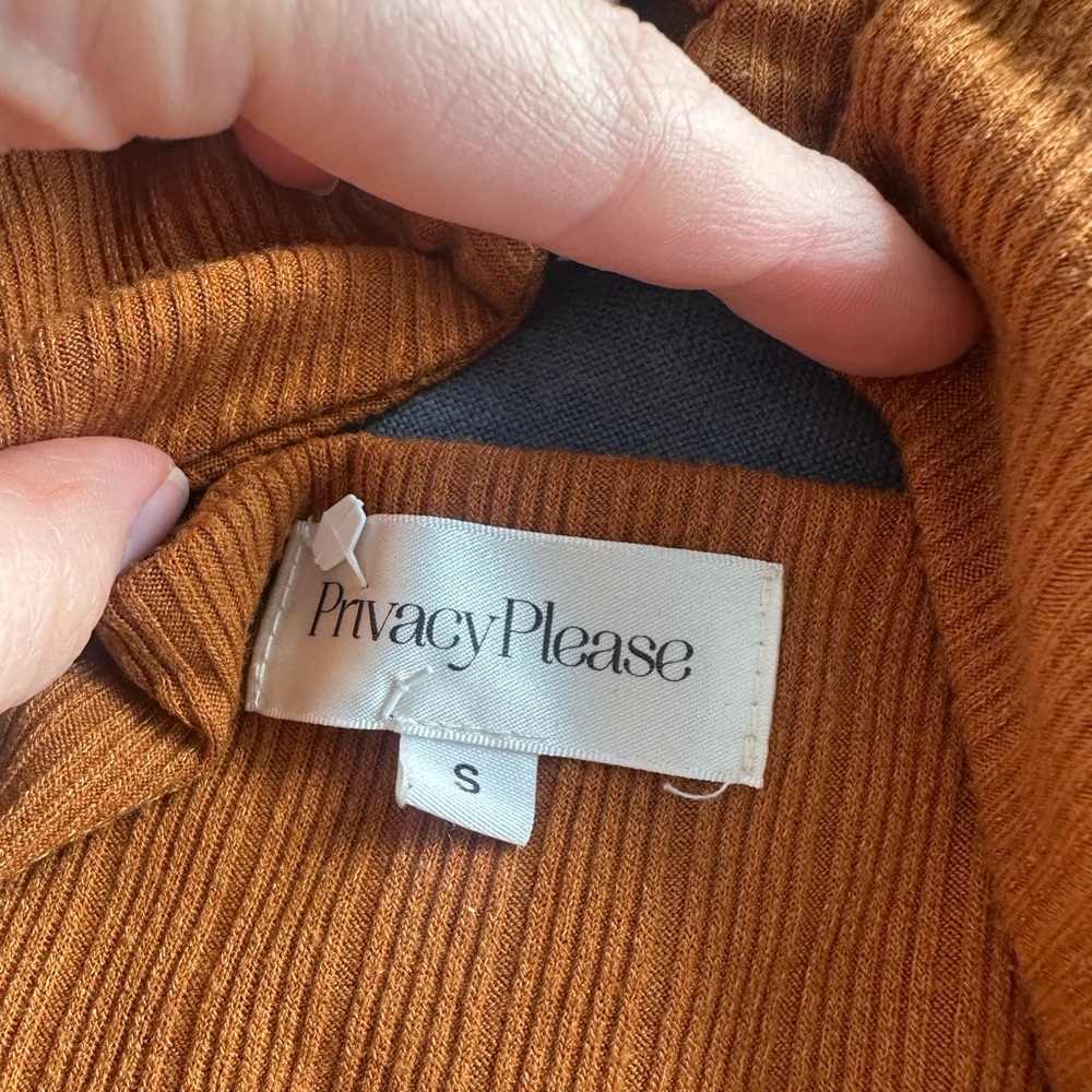 Rust Orange Ribbed Cutout Mini Dress - Picture 2 of 5